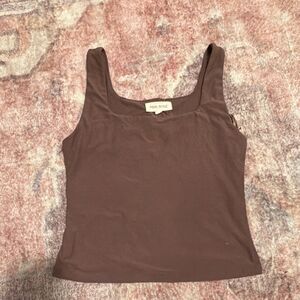 Pink Rose Women's Brown Sleeveless Square Neck Tank Size Small